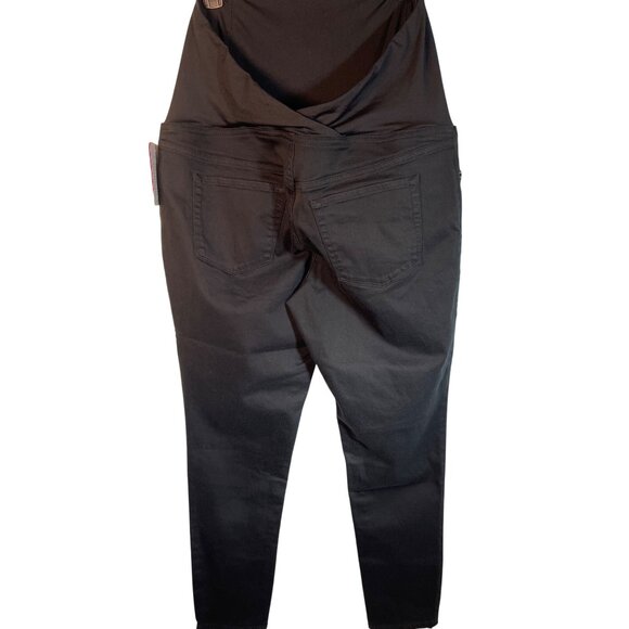 Isabel Maternity By Ingrid & Isabel Over The Belly Crossover Panel Black Skinny - Picture 2 of 12